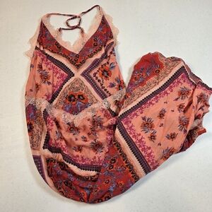 Free People Pink and Orange Floral Dress